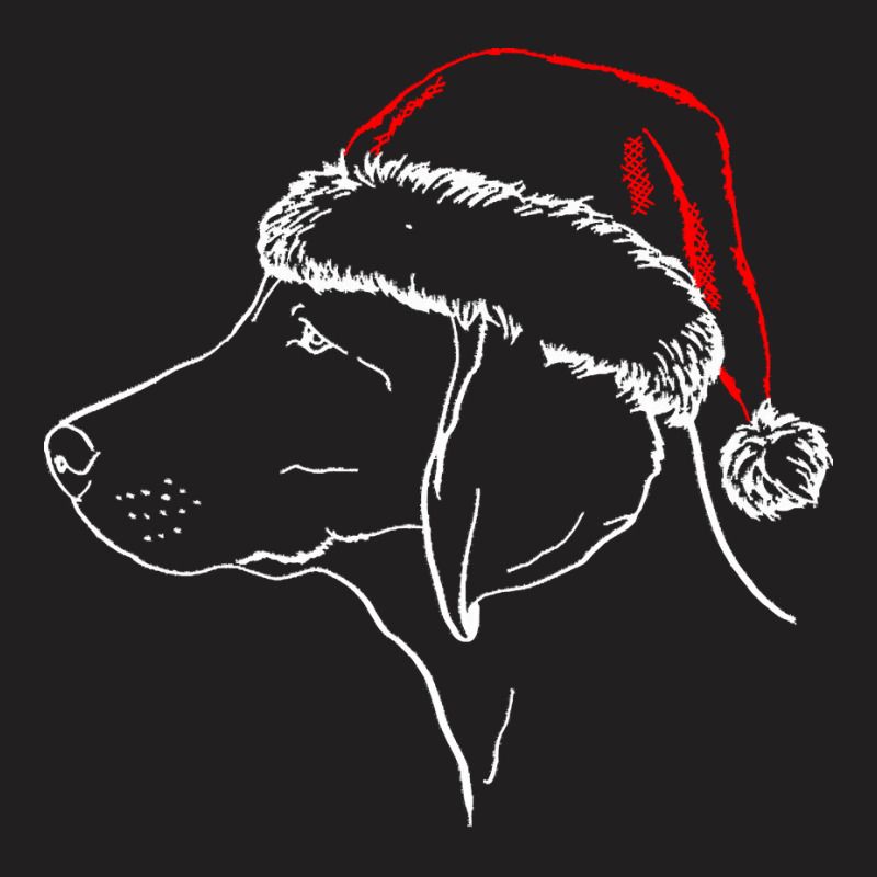 Weimaraner T  Shirt Weimaraner Dog With Santa Hat T  Shirt T-shirt | Artistshot