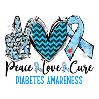 Diabetes Diabetic Peace Love Cure Blue Ribbon 5 Diabetes Awareness Seamless Cap | Artistshot