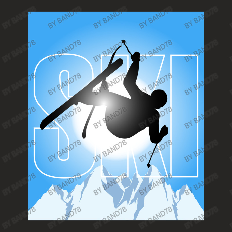 Time For Skiing Ladies Fitted T-Shirt by Band78 | Artistshot