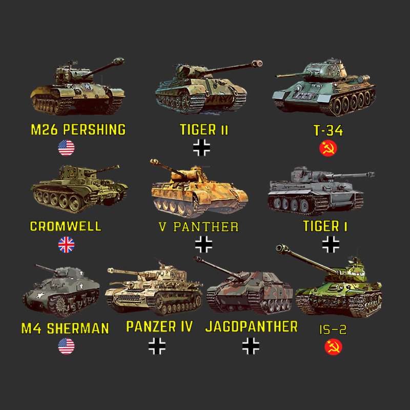 Top Ten Best Ww2 Tanks M4 Sherman Panzer Iv Tiger Ii T 34 T Shirt Snapback Trucker Cap by cm-arts | Artistshot