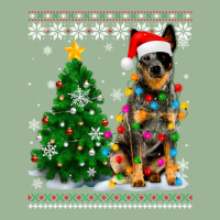 Ugly Australian Cattle Dog Santa Hat Christmas Tree Light Sweatshirt Urban Heavy T-shirt | Artistshot