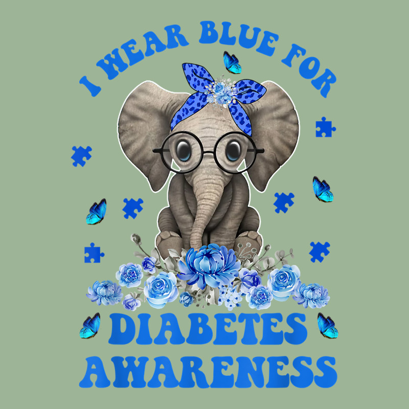 I Wear Blue For Diabetes Awareness Elephant Warrior Women T Shirt Urban Heavy T-shirt | Artistshot