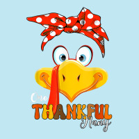 One Thankful Nany Thanksgiving Mom Turkey Messy Bun T Shirt Urban Heavy T-shirt | Artistshot