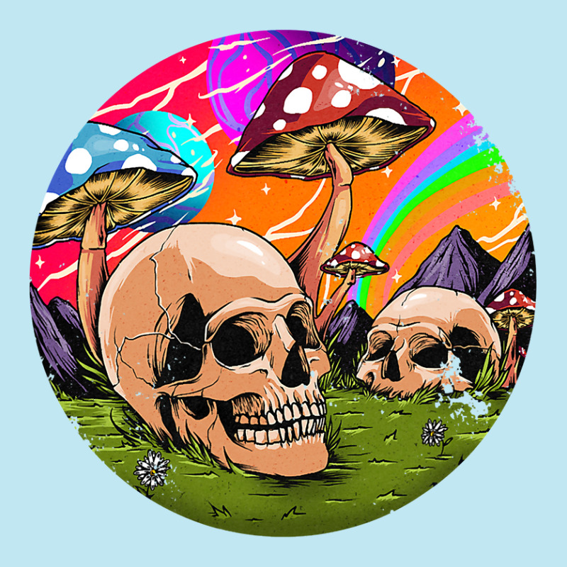 Psychedelic World Hippie Trippy Skull Mushroom Mycologist 42 Urban Heavy T-shirt by stress | Artistshot