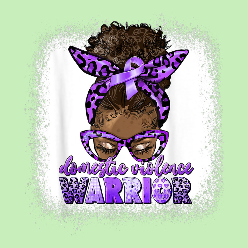 Black Woman Domestic Violence Warrior Afro Messy Bun Purple T Shirt Urban Pullover Hoodie | Artistshot