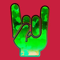 Rock Hand Gesture Space Green Rock N Roll Salute Beanie | Artistshot