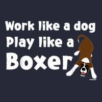 Gifts For Dog Lovers Funny Work Like A Dog Play Like A Boxer Pom Pom Beanie | Artistshot