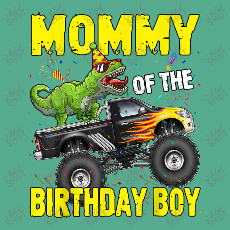 Mommy Of The Birthday Boy Dinosaurs T Rex Monster Truck Characters Car Tie Dyed Bucket Hat | Artistshot