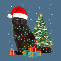 Black Cat Santa Tangled Up In Christmas Lights Xmas Tree Dyed Cap | Artistshot