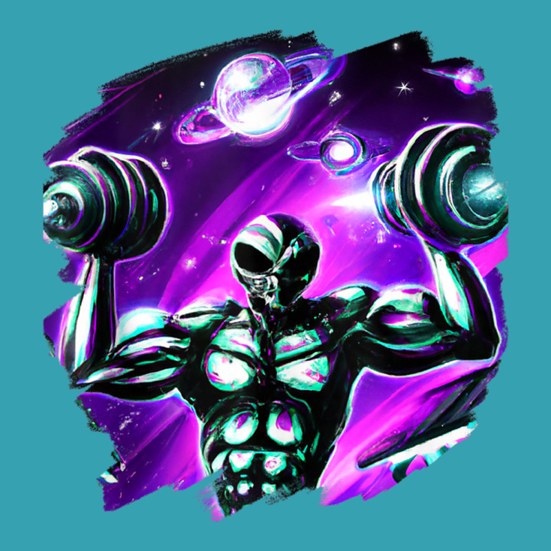 Alien Lifting Weights In Outer Space Alien Weightlifting Tank Top Dyed Cap | Artistshot