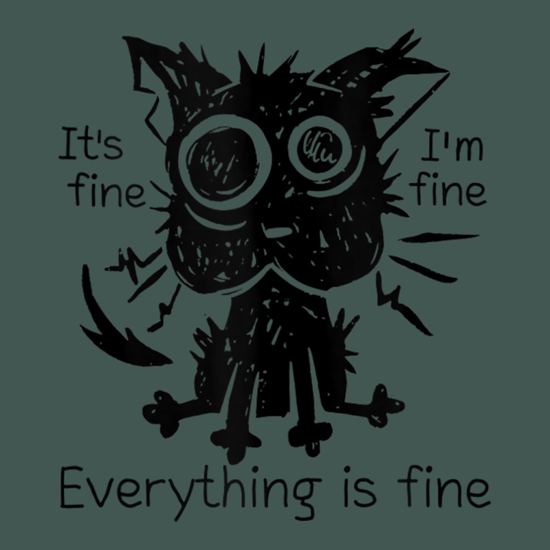 Everything Is Fine Funny Stressed Out Cat Graphic Tank Top Dyed Cap by cm-arts | Artistshot