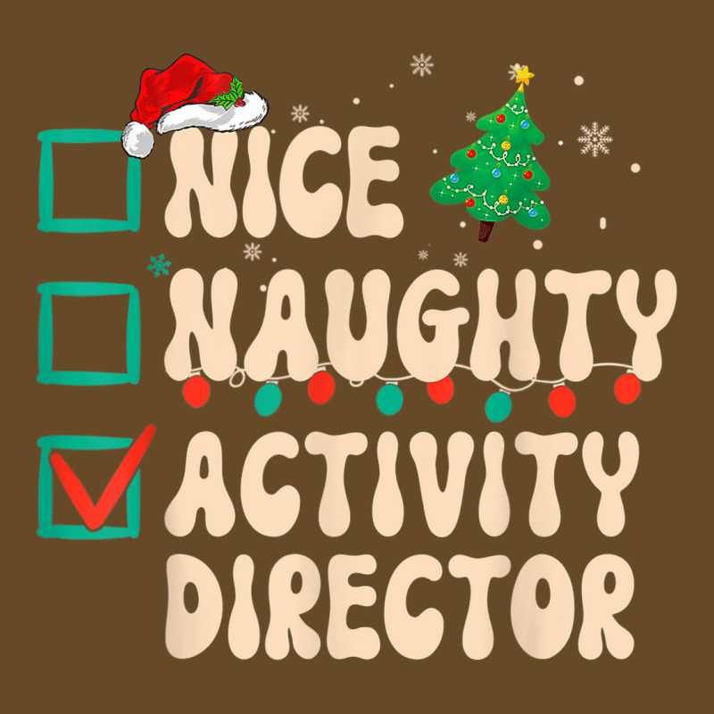 Nice Naughty Activity Director Christmas List Santa Groovy Baseball Cap by Posh | Artistshot