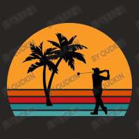 Sunset Golfer Strike Ladies Fitted T-shirt | Artistshot