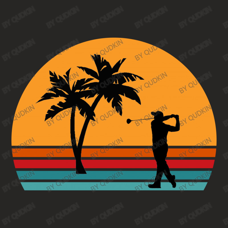 Sunset Golfer Strike Ladies Fitted T-Shirt by Qudkin | Artistshot