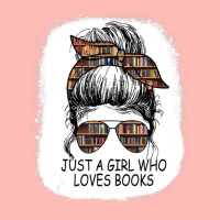 Just A Girl Who Loves To Read Messy Bun Booj Cute Book Worm Urban Heavy T-shirt | Artistshot