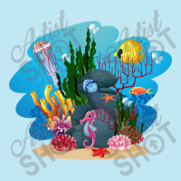 Undersea Life Coral Reef With Fish And Water Plants  Cartoon Landscape Urban Heavy T-shirt | Artistshot