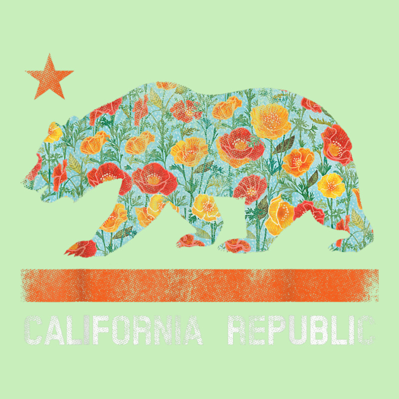 California Republic State Bear Star Poppy Flower La Cali Tee Urban Pullover Hoodie by KellieRennhack | Artistshot