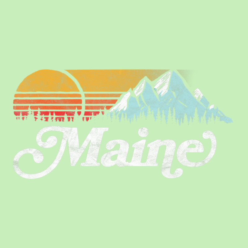 Retro Vibe Maine Vintage Mountains & Sun Urban Pullover Hoodie | Artistshot