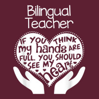 Bilingual Teacher T Shirt Heart Hands School Team Group Gift Beanie | Artistshot