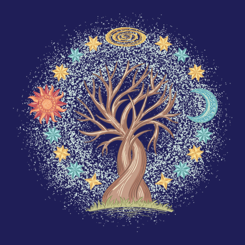 Tree Sun And Moon With Stars Spiritual Beanie by cm-arts | Artistshot