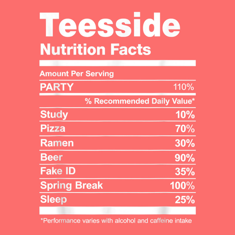 Teesside Nutrition Facts College University T Shirt Snapback Trucker Cap by hankeajrippleex5 | Artistshot