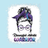 Womens Rheumatoid Arthritis Warrior Messy Bun Leopard Bleached Urban Heavy T-shirt | Artistshot