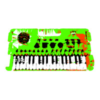 Retro Green Keyboard Synthesiser - Glitchy Mix Bomber Jacket | Artistshot