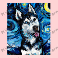 Happy Siberian Husky Portrait Starry Night Dog Art By Aja Visor Hat | Artistshot