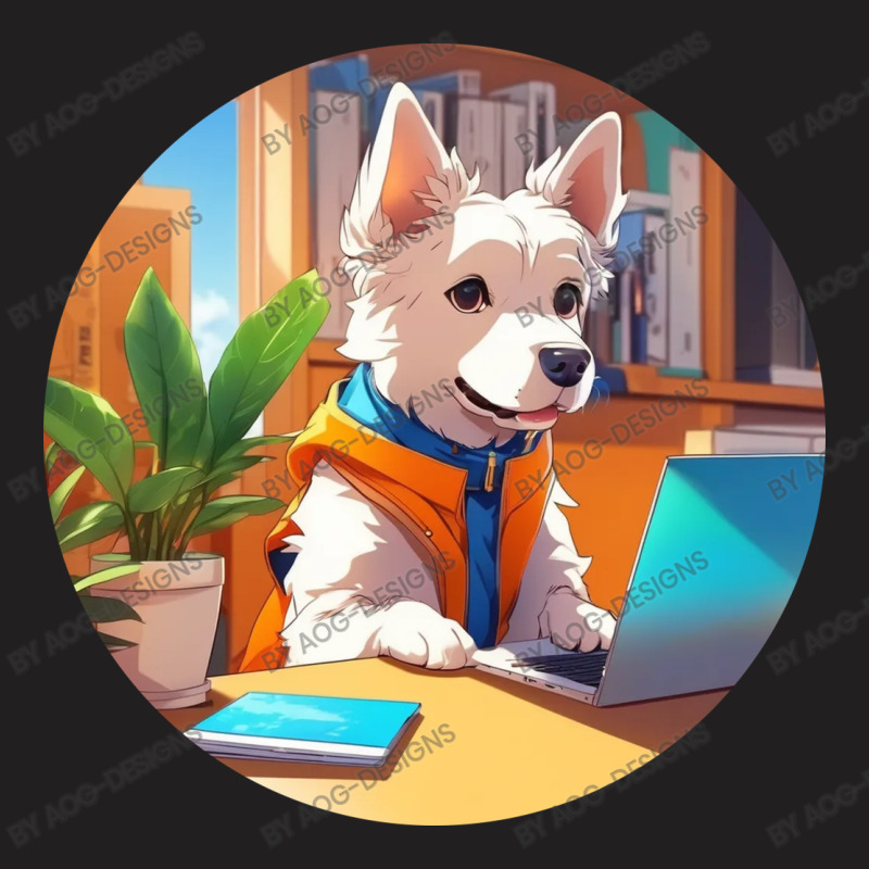 Dog Busy At The Computer T-shirt | Artistshot