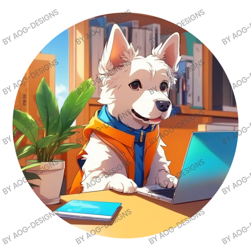 Dog Busy At The Computer Bomber Jacket | Artistshot