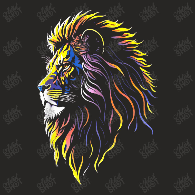 Awesome Majestic Lion Head Jungle Ladies Fitted T-Shirt by llaphong | Artistshot