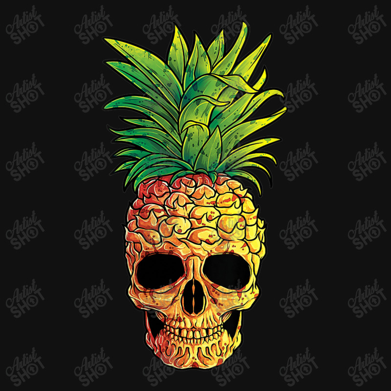 Pineapple Skull Funny Aloha Beaches Hawaiian Portrait Canvas Print | Artistshot