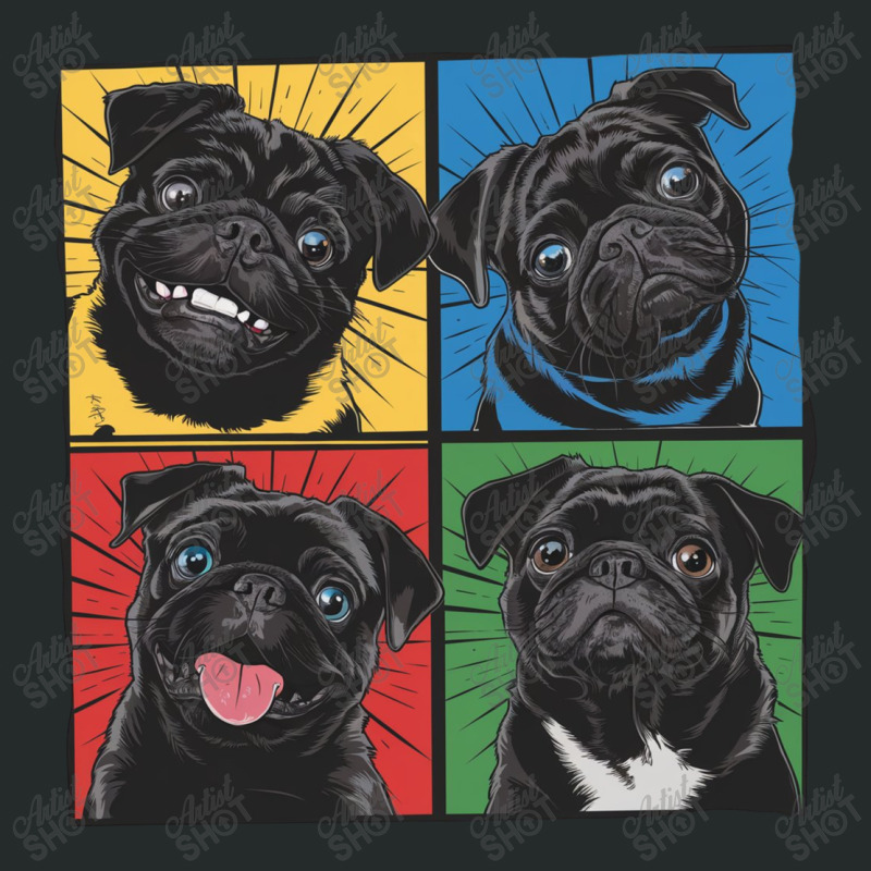 Pugs Dog Expressions Women's Triblend Scoop T-shirt by Kenneth | Artistshot