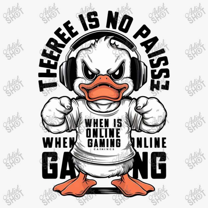 Gamer Duck Wearing Headhone Ladies Fitted T-Shirt by Donna Schennum | Artistshot