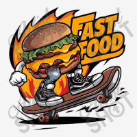 A Burger Riding A Skateboard Metal Print Square | Artistshot