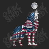 A Powerful Wolf Howling At The Moon Ladies Fitted T-shirt | Artistshot