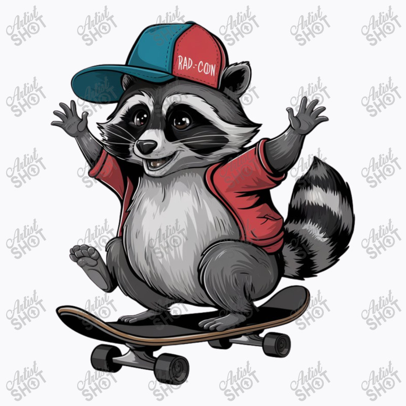 Skateboarding  Raccoon T-Shirt by Donna Schennum | Artistshot