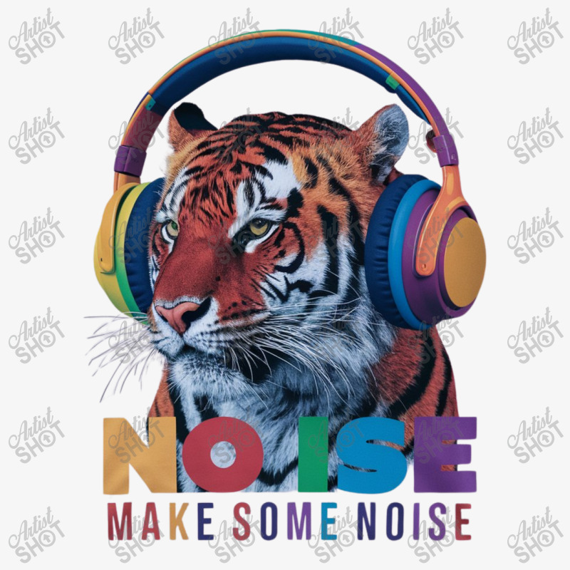 A Tiger Wearing Headphones Ladies Fitted T-Shirt by Donna Schennum | Artistshot