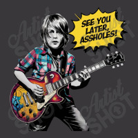 A Little Boy With Kurt Cobain Style Playing Guitar Ladies Curvy T-shirt | Artistshot