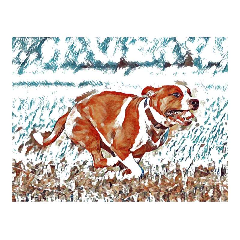 Pitbull T  Shirt Running Pittie Dog In Cartoon Art Photo Abstract T  S 5 panel snapback cap by quigleynya937 | Artistshot