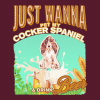 Brown Cocker Spaniel T  Shirt Dog Owner, Just Wanna Pet My Brown Cocke Pa Trucker Cap | Artistshot