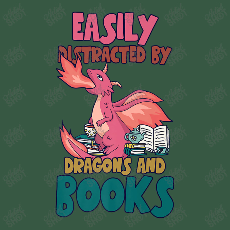 Easily Distracted By Dragon And Books Funny Dragon Designs Gift Men Retro Trucker Cap by HailieDesign | Artistshot