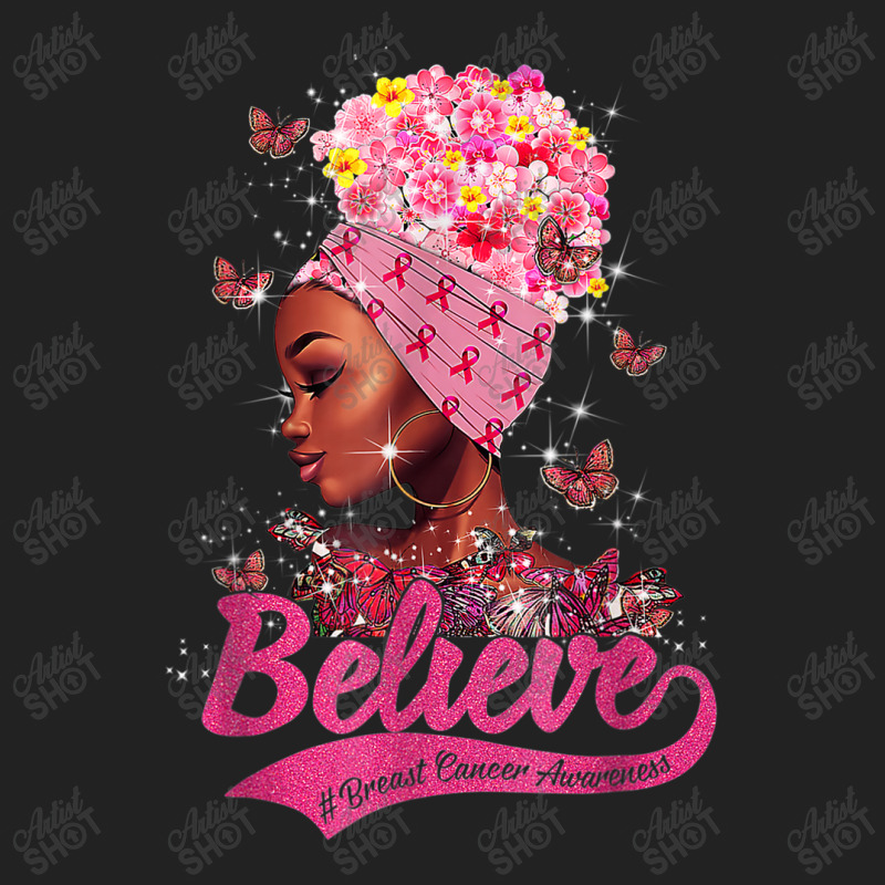 Breast Cancer Awareness Black Woman Warrior Support Believe Basic Backpack | Artistshot