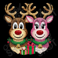 Two Glittery Reindeer Faces Side By Side Flat Bill Snapback Cap | Artistshot