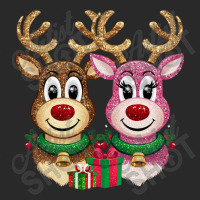 Two Glittery Reindeer Faces Side By Side Printed Hat | Artistshot