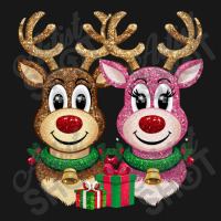 Two Glittery Reindeer Faces Side By Side Flannel Shirt | Artistshot