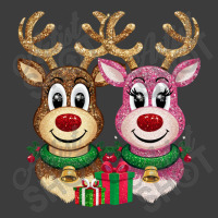 Two Glittery Reindeer Faces Side By Side Men's Polo Shirt | Artistshot