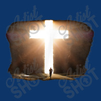 Man Running To Glowing Christian Cross Of Jesus Christ Painting Seamless Cap | Artistshot