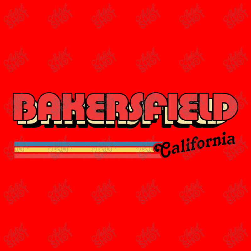 Bakersfield, Ca Retro Typography Design 5 panel snapback cap by methadelphi | Artistshot