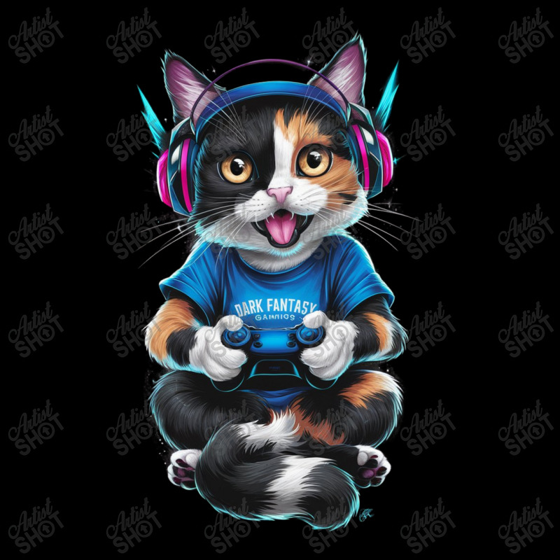 The Cat Dons A Stylish Gamingheadset Long Sleeve Baby Bodysuit by John Nichols | Artistshot